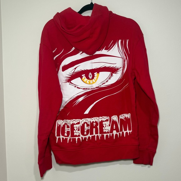 Icecream BBC Frosty Arch Eye Graphic Hoodie‎ Red Pullover Men's Small